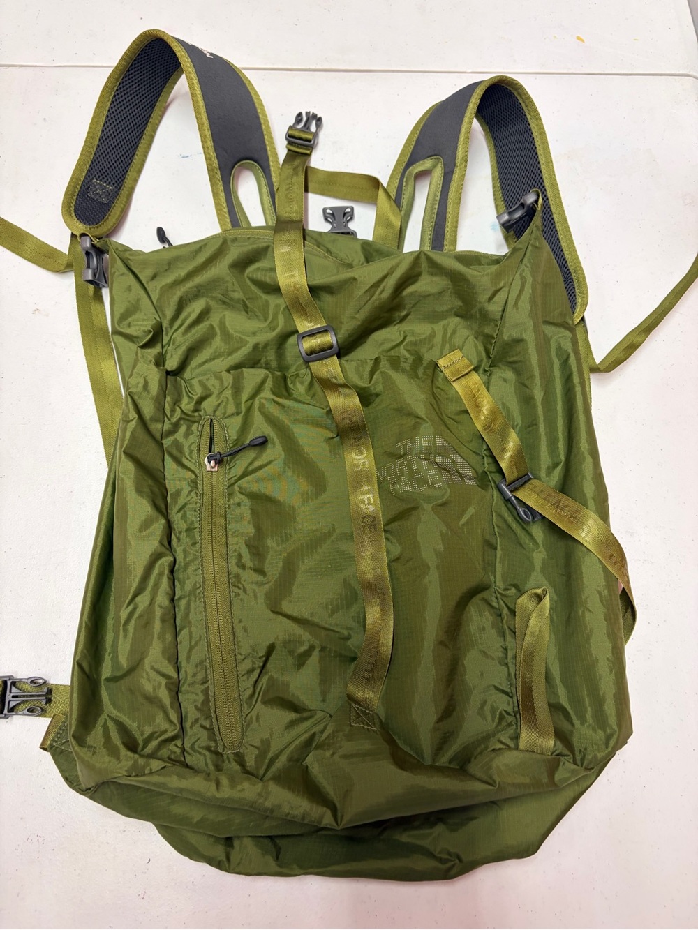 The North Face Olive Green Men's Daypack with Front Zip Pocket